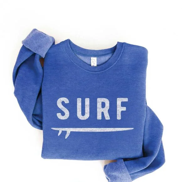NEW! SURF Crewneck COMFY Sweatshirt made by OAT COLLECTIVE Sizes S-XL Royal Blue - Picture 2 of 2